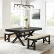 Crosley Furniture Hayden Wood 3 Piece Butterfly Leaf Trestle Dining Set in Slate