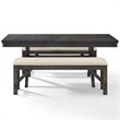 Crosley Furniture Hayden Wood 3 Piece Butterfly Leaf Trestle Dining Set in Slate