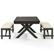 Crosley Furniture Hayden Wood 3 Piece Butterfly Leaf Trestle Dining Set in Slate