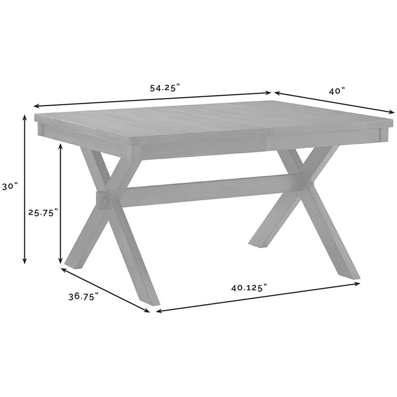 Crosley Furniture Hayden Wood 3 Piece Butterfly Leaf Trestle Dining Set in Slate