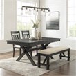 Crosley Furniture Hayden Wood 4 Piece Butterfly Leaf Trestle Dining Set in Slate