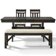 Crosley Furniture Hayden Wood 4 Piece Butterfly Leaf Trestle Dining Set in Slate