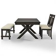 Crosley Furniture Hayden Wood 4 Piece Butterfly Leaf Trestle Dining Set in Slate