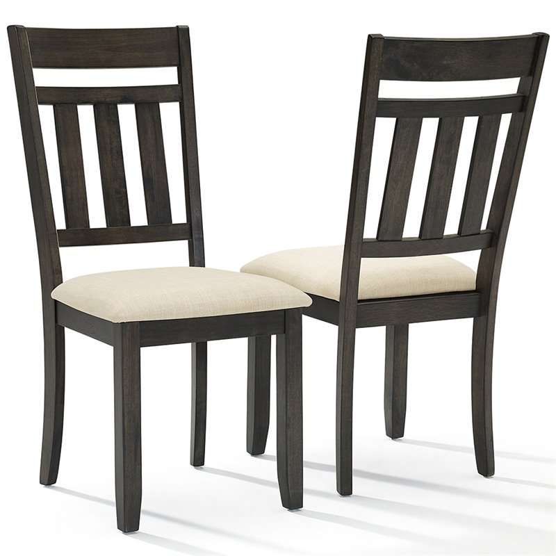 Crosley Furniture Hayden Wood 4 Piece Butterfly Leaf Trestle Dining Set in Slate