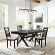 Crosley Furniture Hayden Wood 5 Piece Butterfly Leaf Trestle Dining Set in Slate