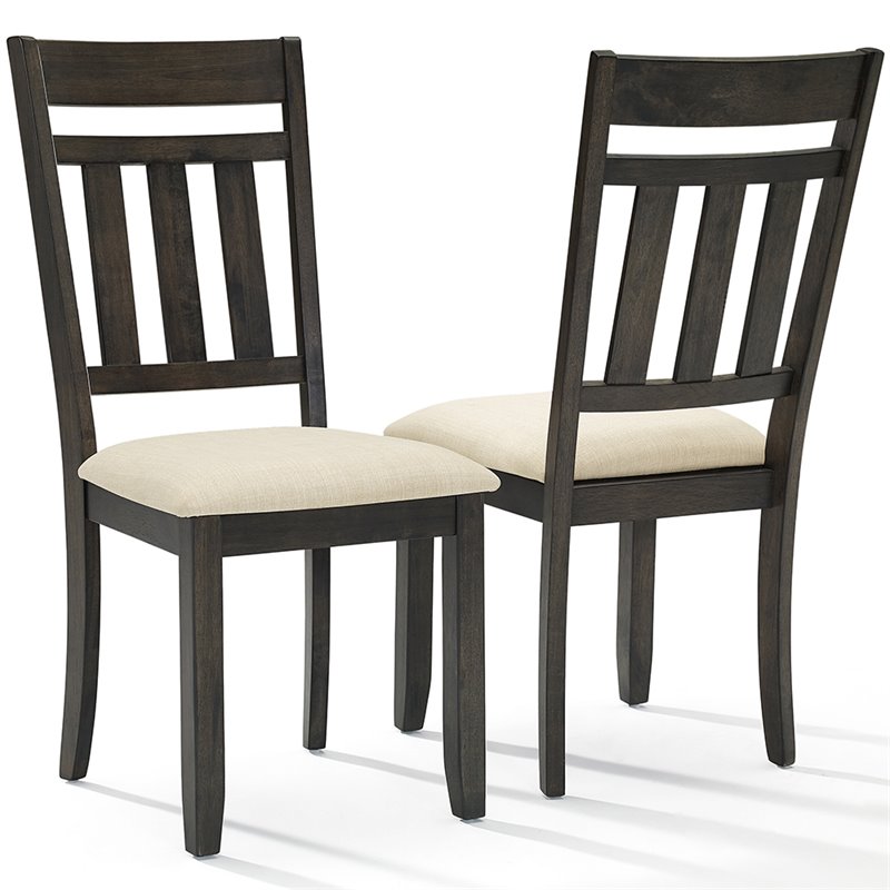 Crosley Furniture Hayden Wood 5 Piece Butterfly Leaf Trestle Dining Set in Slate