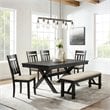 Crosley Furniture Hayden Wood 6 Piece Butterfly Leaf Trestle Dining Set in Slate