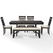 Crosley Furniture Hayden Wood 6 Piece Butterfly Leaf Trestle Dining Set in Slate