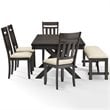 Crosley Furniture Hayden Wood 6 Piece Butterfly Leaf Trestle Dining Set in Slate