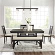 Crosley Furniture Hayden Wood 6 Piece Butterfly Leaf Trestle Dining Set in Slate
