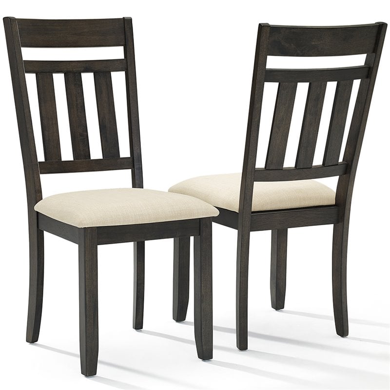 Crosley Furniture Hayden Wood 6 Piece Butterfly Leaf Trestle Dining Set in Slate
