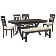 Crosley Furniture Hayden Wood 6 Piece Butterfly Leaf Trestle Dining Set in Slate