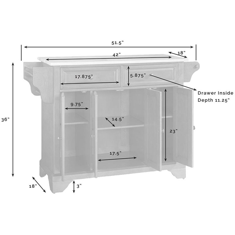 Crosley Furniture Lafayette Wood Granite Top Kitchen Island in Mahogany