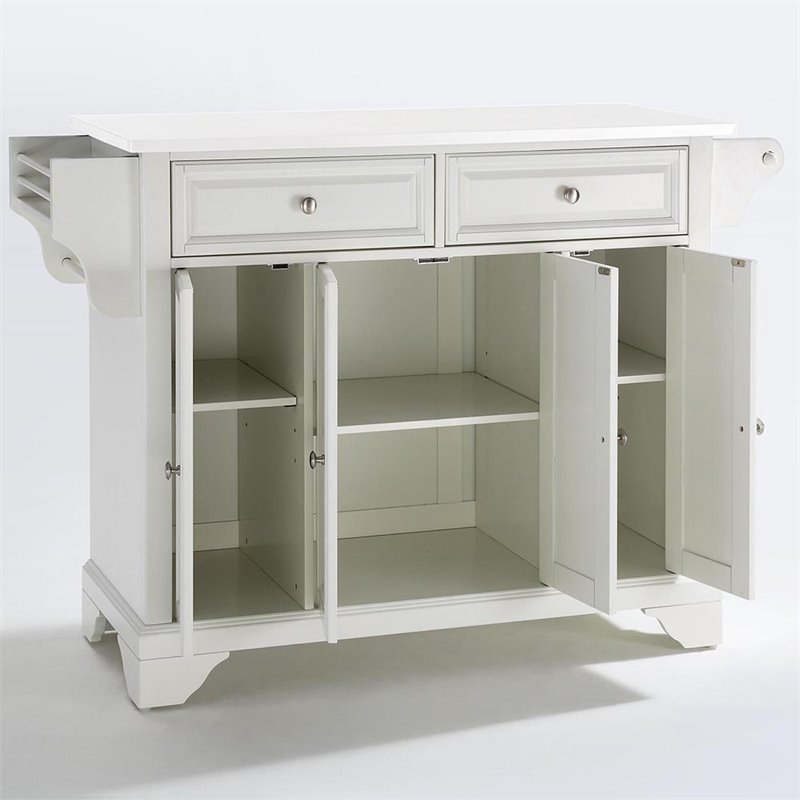 Crosley Furniture Lafayette Wood Granite Top Kitchen Island in White