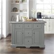 Crosley Furniture Julia MDF Wood/Birch Veneer Top Kitchen Island in Gray