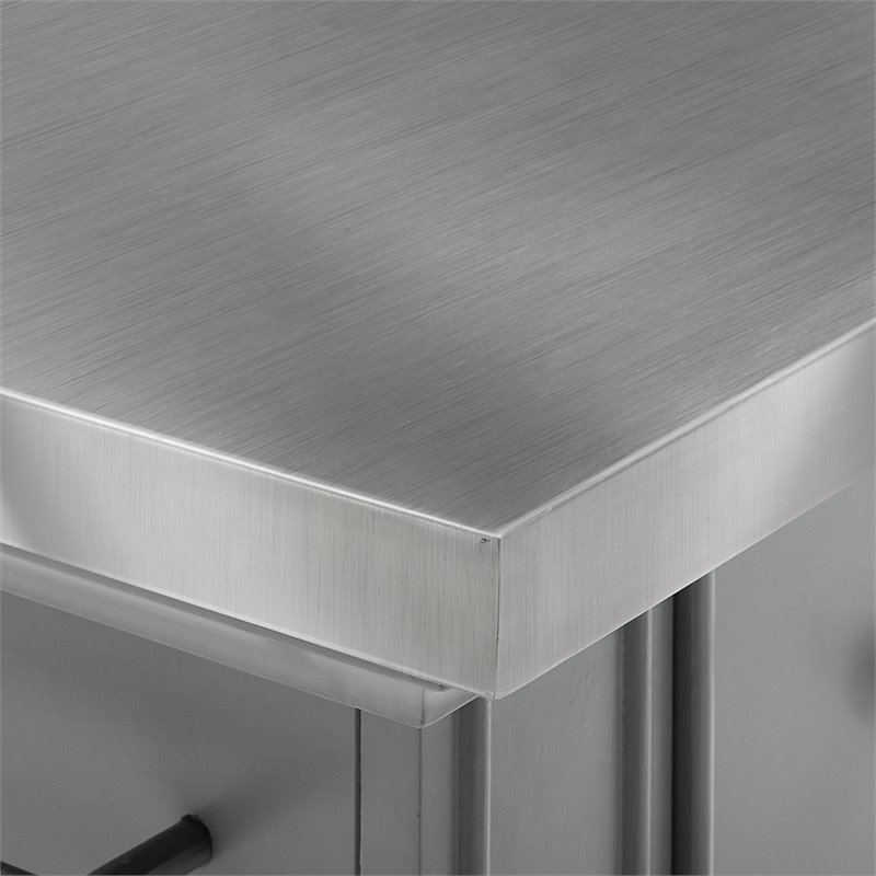 Crosley Furniture Julia MDF Wood/Birch Veneer Top Kitchen Island in Gray