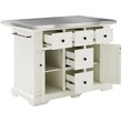 Crosley Furniture Julia Stainless Steel Metal Top Kitchen Island in White