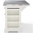 Crosley Furniture Julia Stainless Steel Metal Top Kitchen Island in White