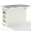 Crosley Furniture Julia Stainless Steel Metal Top Kitchen Island in White