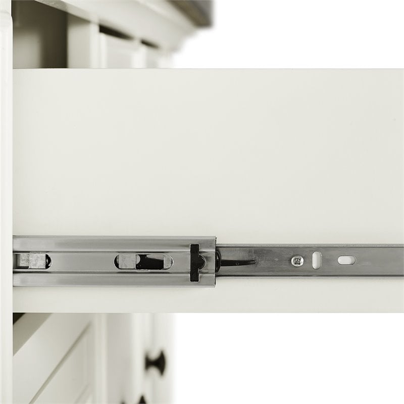 Crosley Furniture Julia Stainless Steel Metal Top Kitchen Island in White