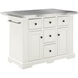 Crosley Furniture Julia Stainless Steel Metal Top Kitchen Island in White
