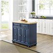 Crosley Furniture Madison Wood Top Kitchen Island in Navy/Natural