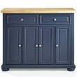 Crosley Furniture Madison Wood Top Kitchen Island in Navy/Natural
