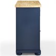 Crosley Furniture Madison Wood Top Kitchen Island in Navy/Natural