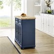 Crosley Furniture Madison Wood Top Kitchen Island in Navy/Natural