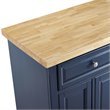 Crosley Furniture Madison Wood Top Kitchen Island in Navy/Natural