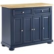 Crosley Furniture Madison Wood Top Kitchen Island in Navy/Natural