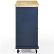Crosley Furniture Madison Wood Top Kitchen Cart in Navy/Natural