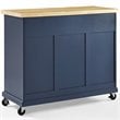 Crosley Furniture Madison Wood Top Kitchen Cart in Navy/Natural