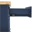 Crosley Furniture Madison Wood Top Kitchen Cart in Navy/Natural