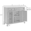 Crosley Furniture Madison Wood Top Kitchen Cart in Navy/Natural