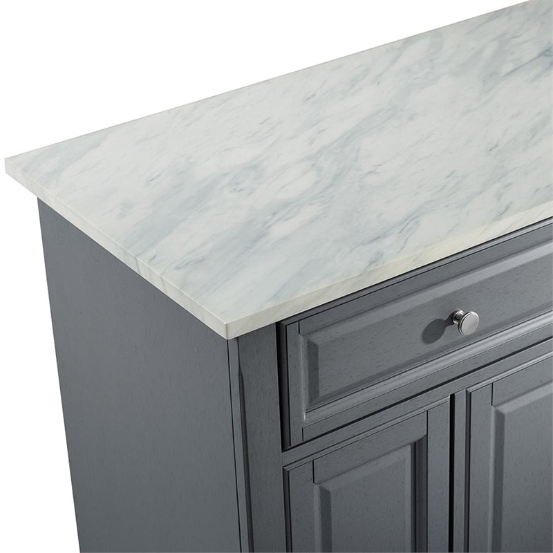 Crosley Furniture Avery Wood/Faux Marble Top Kitchen Island in Gray