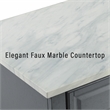 Crosley Furniture Wood/Faux Marble Top Kitchen Island in Gray