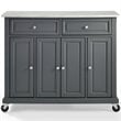 Crosley Furniture Avery Wood/Faux Marble Top Kitchen Cart in Distressed Gray