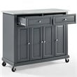 Crosley Furniture Avery Wood/Faux Marble Top Kitchen Cart in Distressed Gray