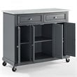 Crosley Furniture Avery Wood/Faux Marble Top Kitchen Cart in Distressed Gray