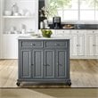 Crosley Furniture Avery Wood/Faux Marble Top Kitchen Cart in Distressed Gray