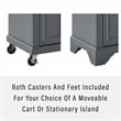 Crosley Furniture Avery Wood/Faux Marble Top Kitchen Cart in Distressed Gray