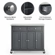 Crosley Furniture Avery Wood/Faux Marble Top Kitchen Cart in Distressed Gray