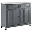 Crosley Furniture Avery Wood/Faux Marble Top Kitchen Cart in Distressed Gray