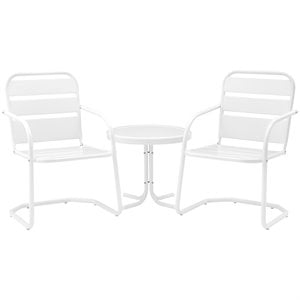 crosley brighton metal patio chair in white (set of 2)