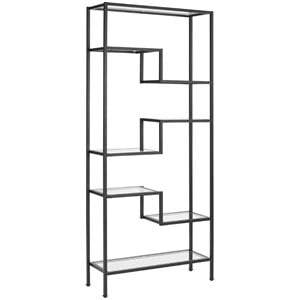 Crosley Furniture Sloane Metal & Glass Etagere in Matte Black