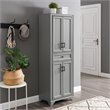 Crosley Furniture Tara Wood 4 Door Pantry in Distressed Gray/Black