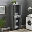Crosley Furniture Tara Wood 4 Door Pantry in Distressed Gray/Black