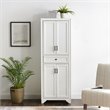 Crosley Furniture Tara Wood 4 Door Pantry in Distressed White/Black