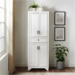 Crosley Furniture Tara Wood 4 Door Pantry in Distressed White/Black